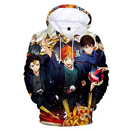 Sudadera con Capucha Haikyuu Hinata y Kageyama en Kimono (Arte Año Nuevo)