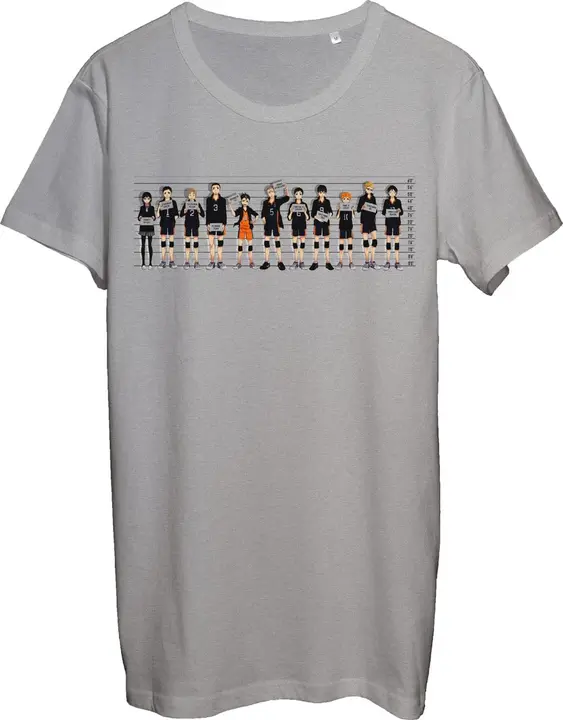 Functon+ — Mugshot of Haikyuu Team Members - Camiseta para hombre, color gris