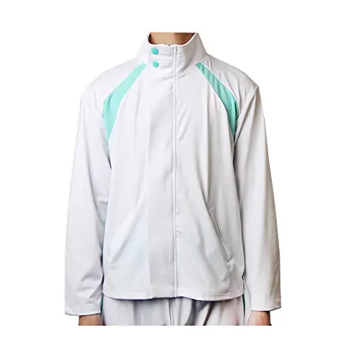 Chaqueta Cosplay Haikyuu Aoba Johsai Blanco/Turquesa (Chándal Uniforme Equipo)
