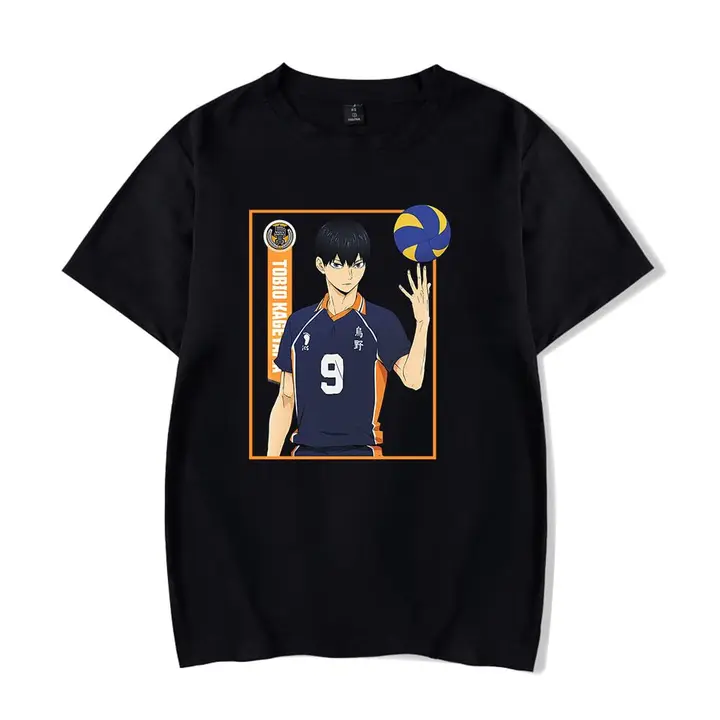 Huacaiyu — Camiseta para Hombre y Mujer, Karasuno Algodón Verano Camiseta Impreso Hinata Shoyo Cospl