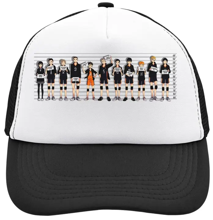 Functon+ — Mugshot of Haikyuu Team Members - Gorra de camionero ajustable con parte trasera de malla