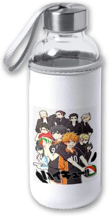 Botella Haikyuu de Cristal