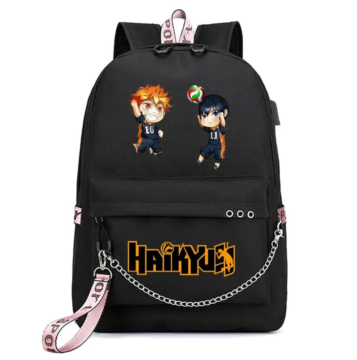 Huacaiyu — Mochila Escolar para Adolescentes Niños, Karasuno Cosplay Hinata Shoyo Mochila Daypack In
