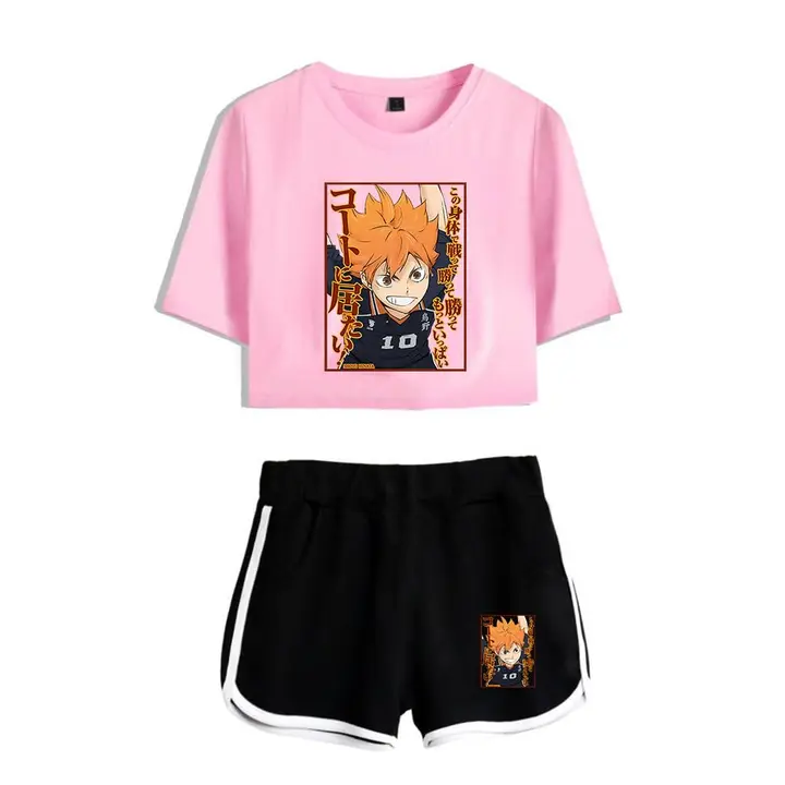 LKY STAR — Camisetas y Pantalones Cortos Deportivos Sets Hinata Shoyo Cosplay Conjuntos de Top y Pan