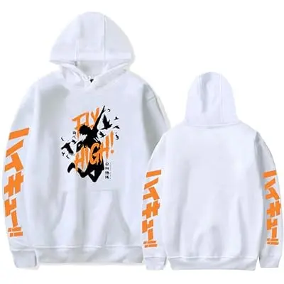 Sudadera con Capucha Haikyuu Fly High Hinata Shoyo (blanco)