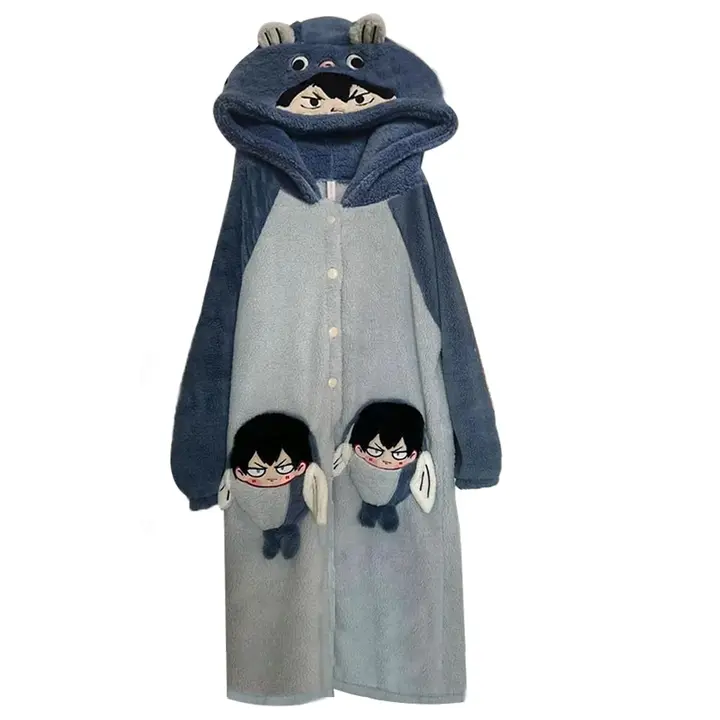 Zhongkaihua — Pijama de anime Kozume Kenma/Hinata Shoyo Kawaii con capucha, bata de felpa y pantalon