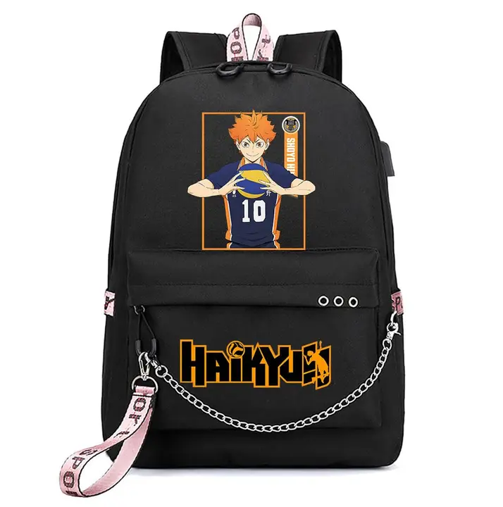 Huacaiyu — Mochila Escolar para Adolescentes Niños, Karasuno Cosplay Hinata Shoyo Mochila Daypack In