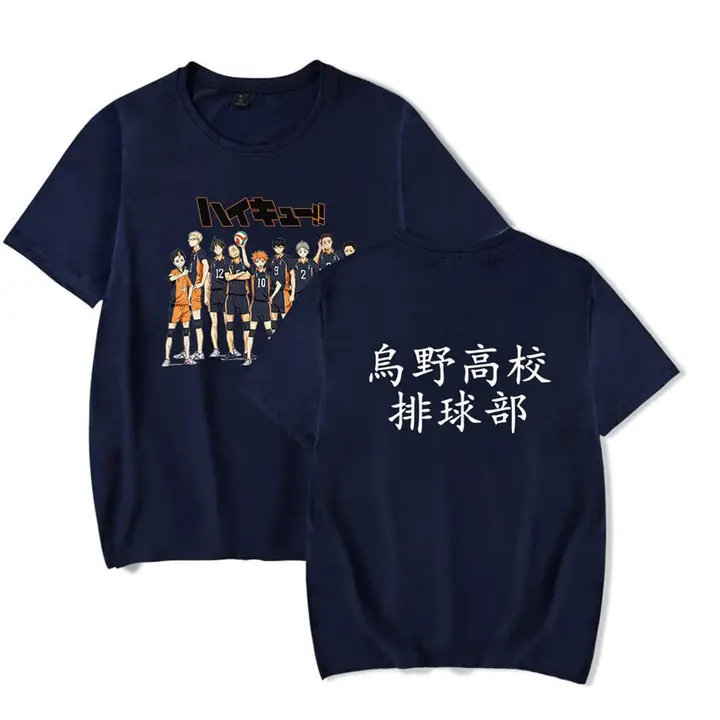 LKY STAR — Anime Camiseta para Hombre Mujer Karasuno High School T-Shirt Cosplay Short Sleeve Shirt