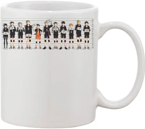Taza "Mugshot" Equipo de Karasuno Estilo Ficha Policial
